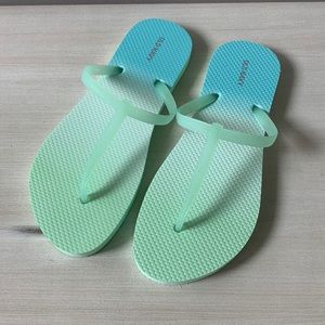 Blue and Green Ombré Flip Flops